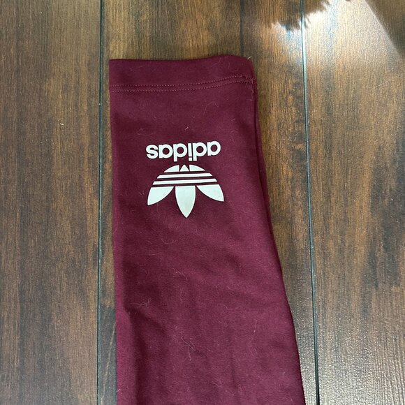 Adidas Originals Trefoil Maroon Leggings Women's Size 2XS Excellent Condition - Picture 2 of 8